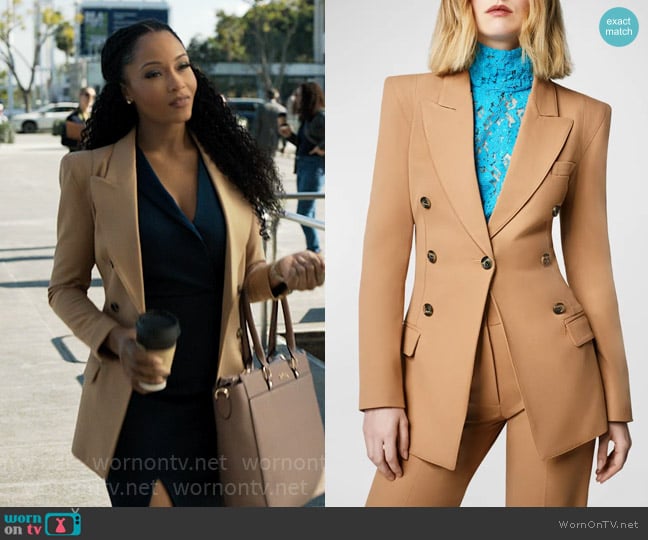 Smythe Not a DB Pagoda Wool Cutaway Blazer worn by Andrea Freemann (Yaya DaCosta) on The Lincoln Lawyer