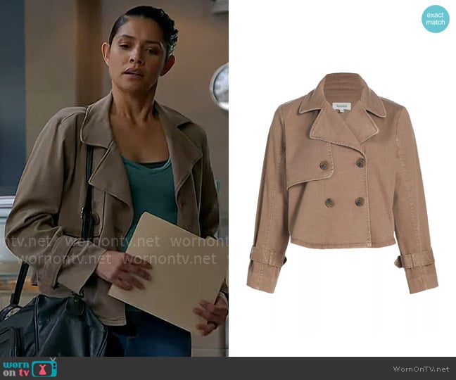 Stella’s trench style jacket on Chicago Fire