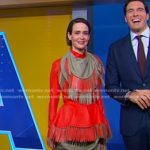 Sarah Paulson’s orange fringed leather dress on Good Morning America