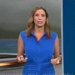 Stephanie Abrams’ blue ruched shirtdress on CBS Mornings