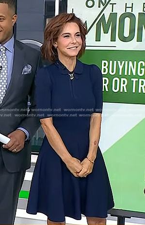 Stephanie Ruhle's navy collared knit dress on Today