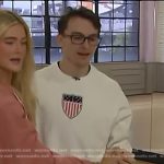 Stephen Nedoroscik’s white sweatshirt on Access Hollywood