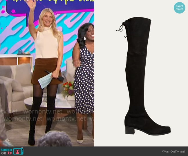 Stuart Weitzman Tieland Suede Over-The-Knee Boots worn by Amanda Kloots on The Talk