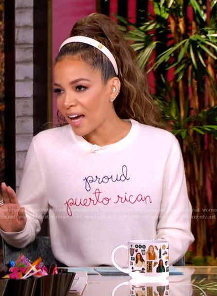 Sunny's custom embroidered sweater on The View