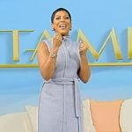 Tamron’s gray belted sweater dress on Tamron Hall Show