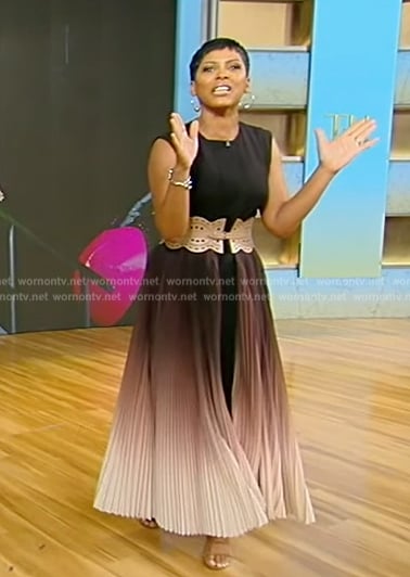 Tamron's black ombre dress on Tamron Hall Show