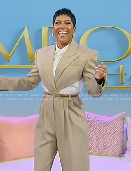 Tamron's cutout blazer jumpsuit on Tamron Hall Show