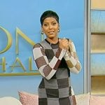 Tamron’s checkerboard sheer dress on Tamron Hall Show