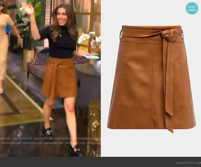 Tanya Taylor Courtney Belted Vegan Leather Mini Skirt worn by Alyssa Farah Griffin on The View