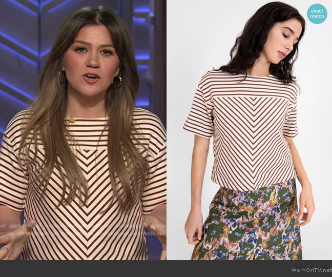 Tanya Taylor Radley Top worn by Kelly Clarkson on The Kelly Clarkson Show