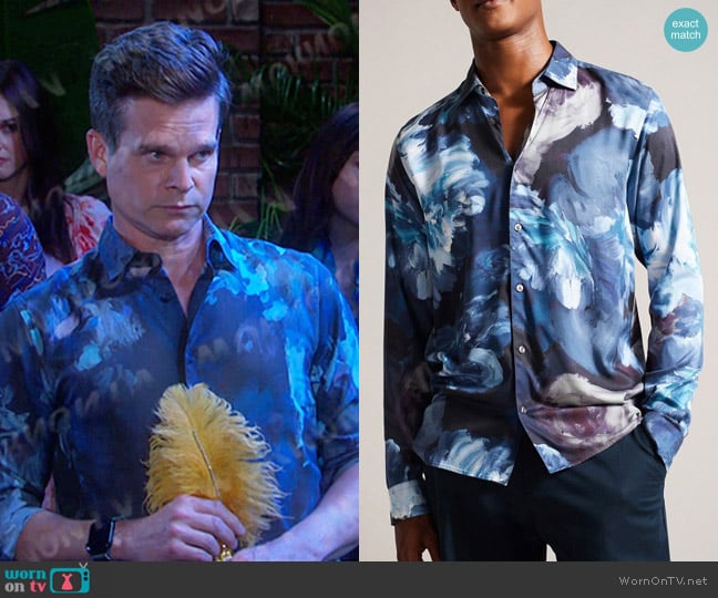 Ted Baker Bitonto Bold Floral Regular Fit Shirt worn by Leo Stark (Greg Rikaart) on Days of our Lives