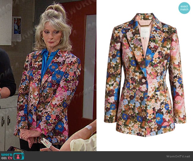 Ted Baker Madonia Floral Blazer worn by Hattie Adams (Deidre Hall) on Days of our Lives