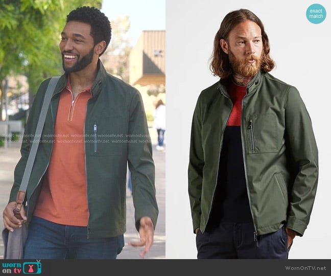 Ted Baker Ure Funnel Neck Jacket in Khaki worn by Winston Ndugu (Anthony Hill) on Greys Anatomy