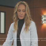 Teddy’s black leather belt with gold buckle on Greys Anatomy