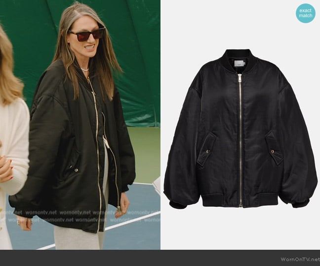 The Frankie Shop Astra technical bomber jacket worn by Jenna Lyons on The Real Housewives of New York City