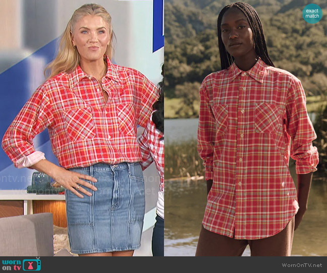 The Great The Wrangler Top in Yellowstone Plaid worn by Amanda Kloots on The Talk