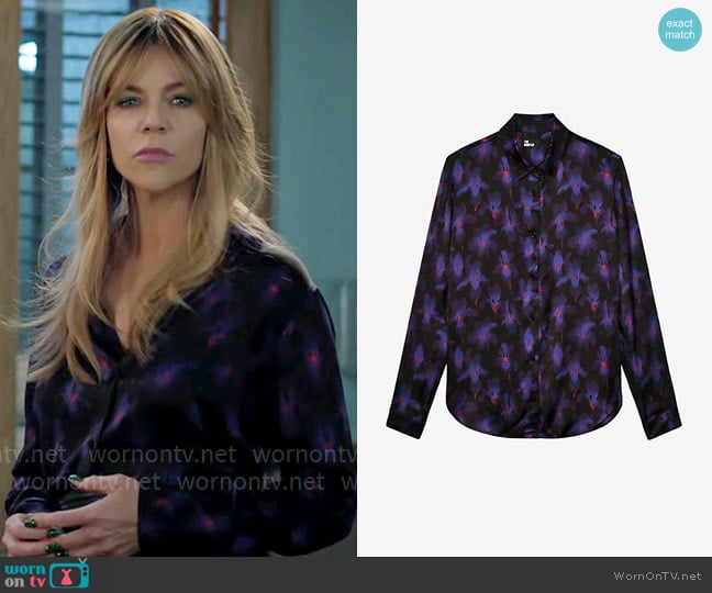 The Kooples Floral Print Shirt worn by Morgan Gillory (Kaitlin Olson) on High Potential