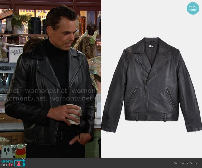 The Kooples Leather Jacket worn by Billy Abbott (Jason Thompson) on The Young and the Restless