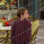 Thomas’s red plaid shirt on Days of our Lives