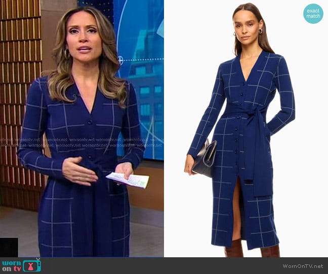 Toccin x RTR Windowpane Cardigan Dress worn by Rhiannon Ally on Good Morning America