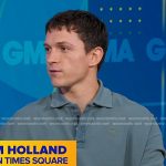 Tom Holland’s green long sleeve polo shirt on Good Morning America