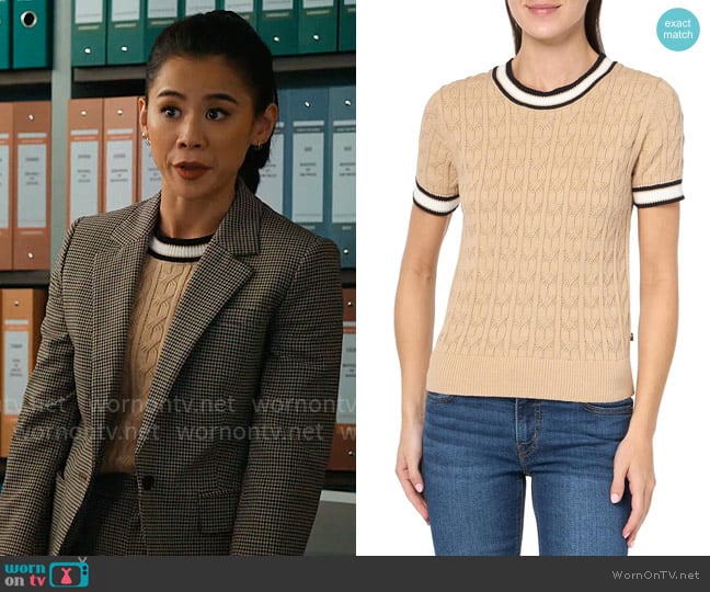 Tommy Hilfiger Cable Knit Pullover worn by Sarah Franklin (Leah Lewis) on Matlock