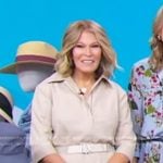 Tory’s grey belted midi dress on Good Morning America
