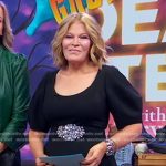 Tory’s black scoop neck midi dress on Good Morning America