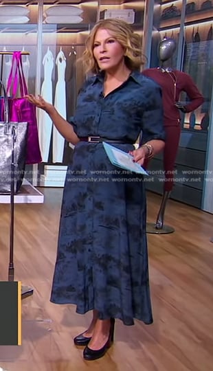 Tory's blue printed midi shirtdress on Good Morning America