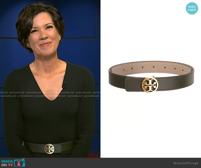 Tory Burch Miller Reversible Belt worn by Kelly Cobiella on Today