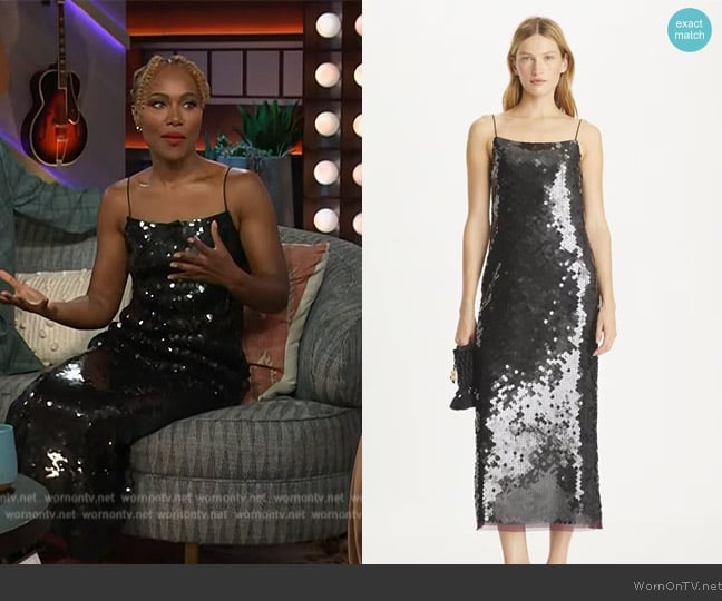 Tory Burch Sequin Slip Dress worn by DeWanda Wise on The Kelly Clarkson Show