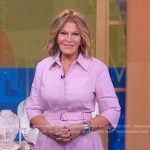 Tory’s pink belted shirtdress on Good Morning America