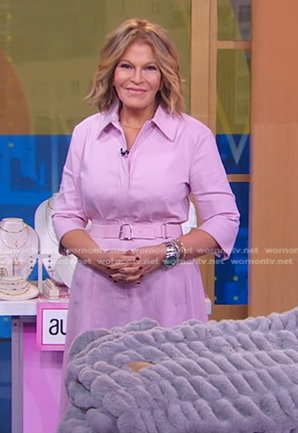 Tory's pink belted shirtdress on Good Morning America