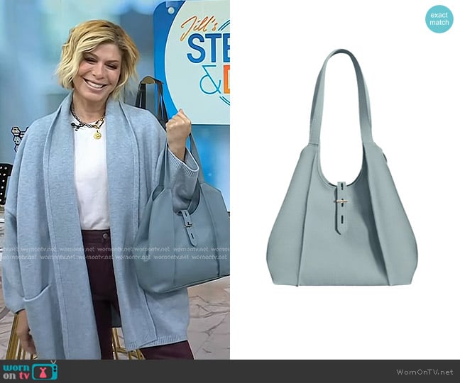 Tote le Monde Milan Tote in Steel Blue worn by Jill Martin on Today