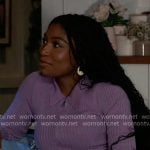 Trina’s purple zip front top on General Hospital