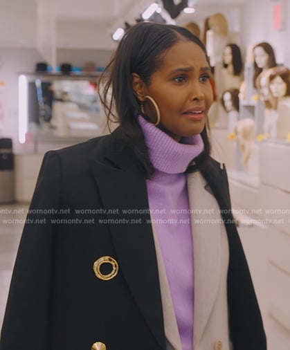 Ubah's black coat on The Real Housewives of New York City