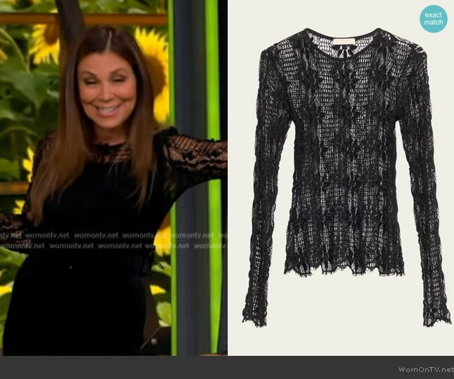 Ulla Johnson Cyrus Long-Sleeve Open Knit Top worn by Gretta Monahan on The View