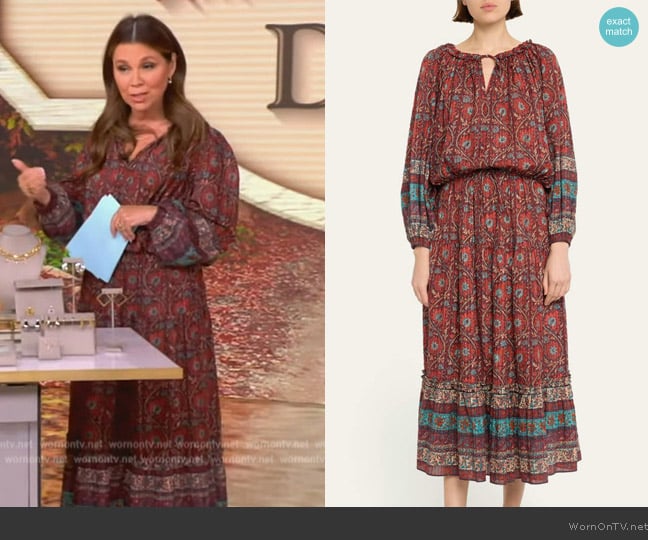 Ulla Johnson Silva Puff-Sleeve Split-Neck Peasant Blouse worn by Gretta Monahan on The View