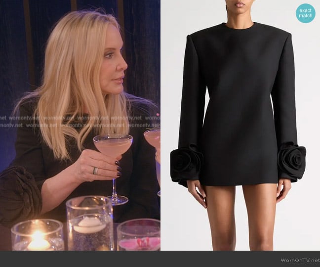 Valentino Garavani Ruffle Trim Cutout Long Sleeve Virgin Wool & Silk Minidress worn by Shannon Beador on The Real Housewives of Orange County