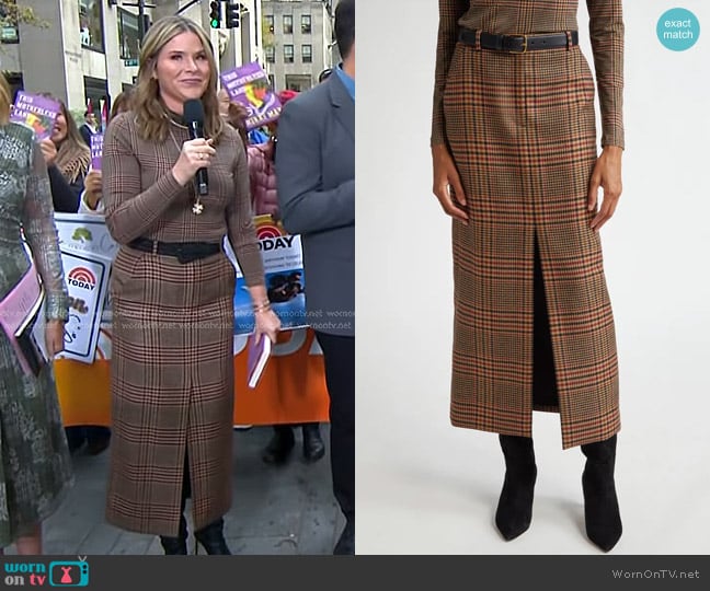 Veronica Beard Maxine Plaid Maxi Skirt worn by Jenna Bush Hager on Today