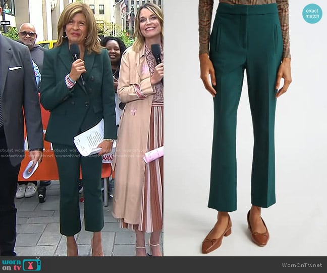 Veronica Beard Arte Pants in Pine worn by Hoda Kotb on Today