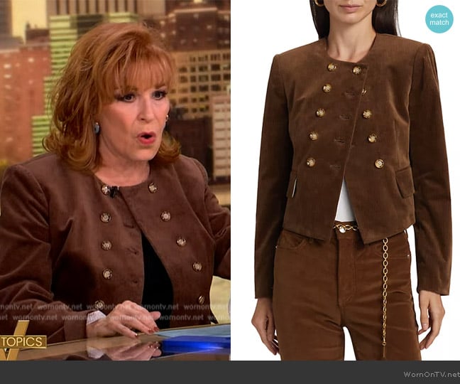 Veronica Beard Bentley Tailored Corduroy Jacket worn by Joy Behar on The View