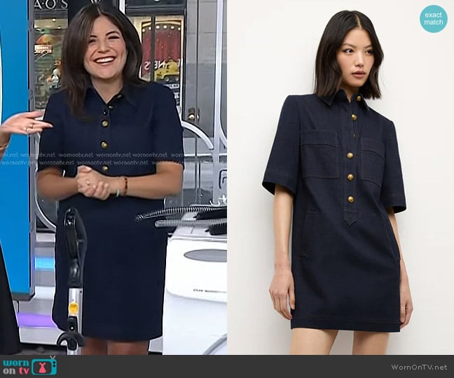 Veronica Beard Koulis Denim Dress worn by Adrianna Barrionuevo Brach on Today