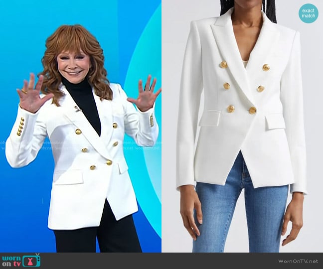 Veronica Beard Miller Dickey Jacket in Off White/ Gold worn by Reba McEntire on Today