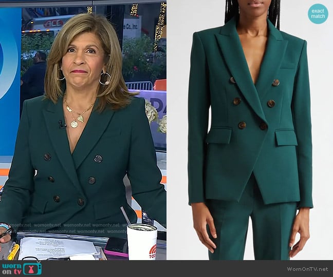 Veronica Beard Miller Dickey Jacket in Pine worn by Hoda Kotb on Today