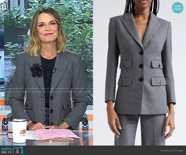 Veronica Beard Nalani Dickey Jacket in Heather Grey worn by Savannah Guthrie on Today