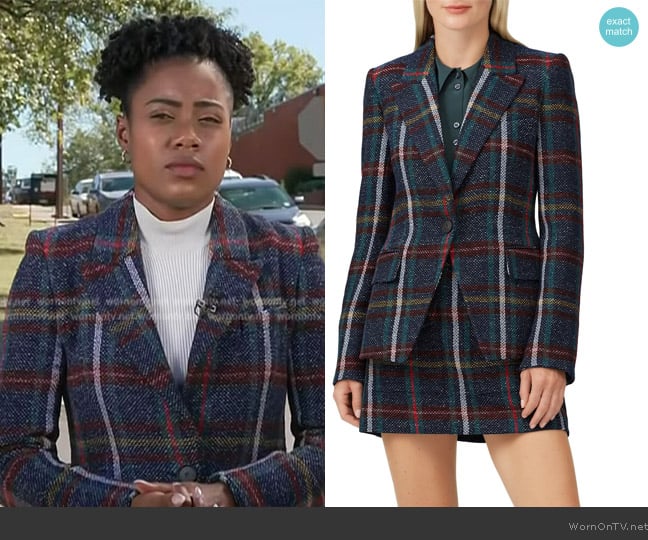 Veronica Beard Zane Plaid Dickey Jacket worn by Priscilla Thompson on NBC News Daily