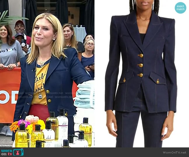 Veronica Beard Anoki Dickey Denim Jacket worn by Jill Martin on Today