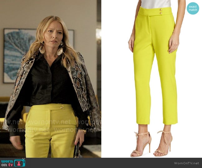 Veronica Beard Kanto Pants In Chartreuse worn by Lorna Crane (Becki Newton) on The Lincoln Lawyer