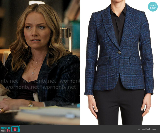 Veronica Beard Plaid Dickey Jacket worn by Lorna Crane (Becki Newton) on The Lincoln Lawyer